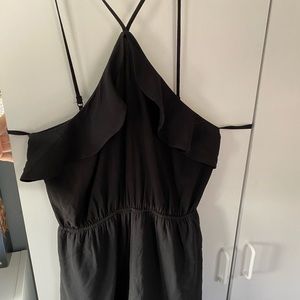 halter neck black romper